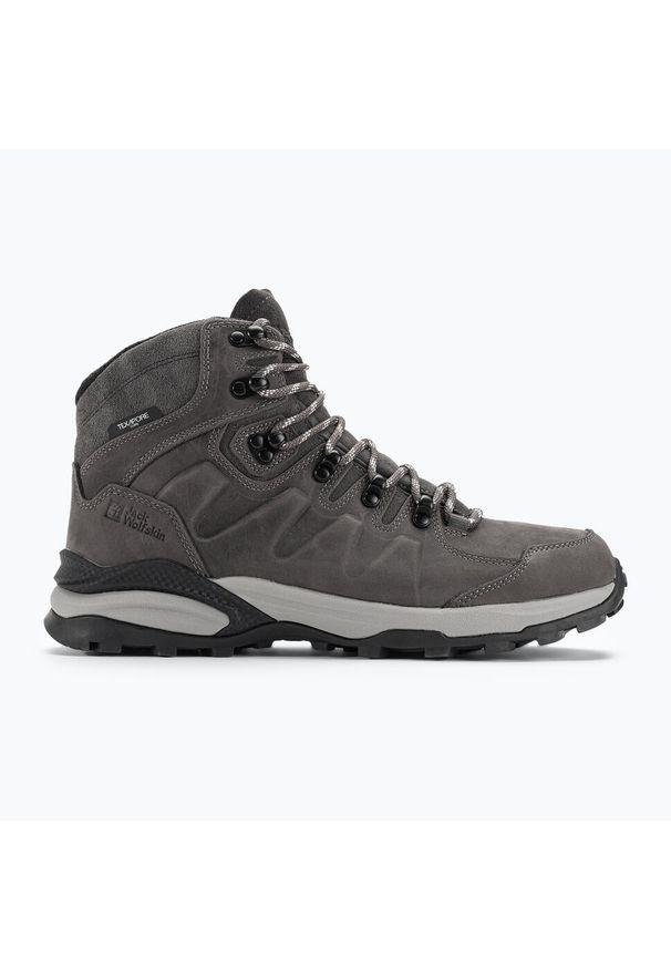 Buty trekkingowe męskie Jack Wolfskin Refugio Prime Texapore Mid. Kolor: szary. Materiał: skóra. Sport: turystyka piesza