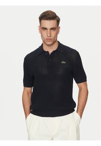 Lacoste Sweter AH9724 Granatowy Regular Fit. Kolor: niebieski. Materiał: syntetyk, bawełna