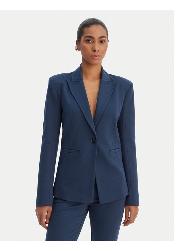 Patrizia Pepe Marynarka 8S0584/A715-CA97 Niebieski Regular Fit. Kolor: niebieski. Materiał: wiskoza