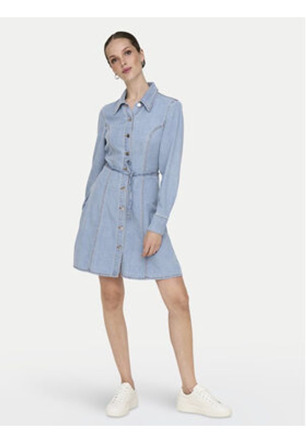 JDY Sukienka jeansowa Kamma 15338892 Błękitny Standard Fit. Kolor: niebieski. Materiał: lyocell, bawełna