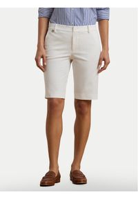 Lauren Ralph Lauren Szorty materiałowe Bsr-Btms 200661653 Biały Regular Fit. Kolor: biały. Materiał: bawełna, wiskoza #1