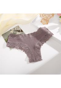 Intica - Figi z koronką na co dzień Georgica. Kolor: brązowy. Materiał: koronka. Wzór: koronka