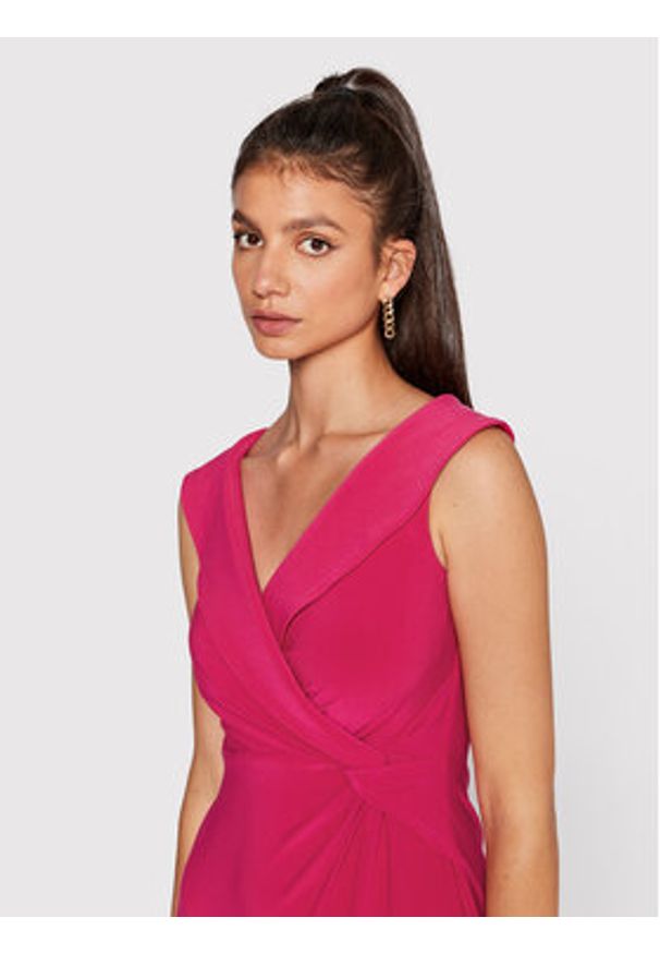 Lauren Ralph Lauren Sukienka wieczorowa 253863940006 Różowy Slim Fit. Kolor: różowy. Materiał: syntetyk. Styl: wizytowy