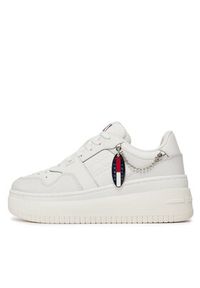 Tommy Jeans Sneakersy Tjw Retro Basket Flatform Charm EN0EN02421 Écru. Materiał: skóra