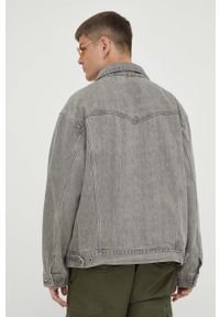 Levi's® - Levi's kurtka jeansowa męska kolor szary przejściowa oversize. Okazja: na spotkanie biznesowe. Kolor: szary. Materiał: jeans. Styl: biznesowy #2