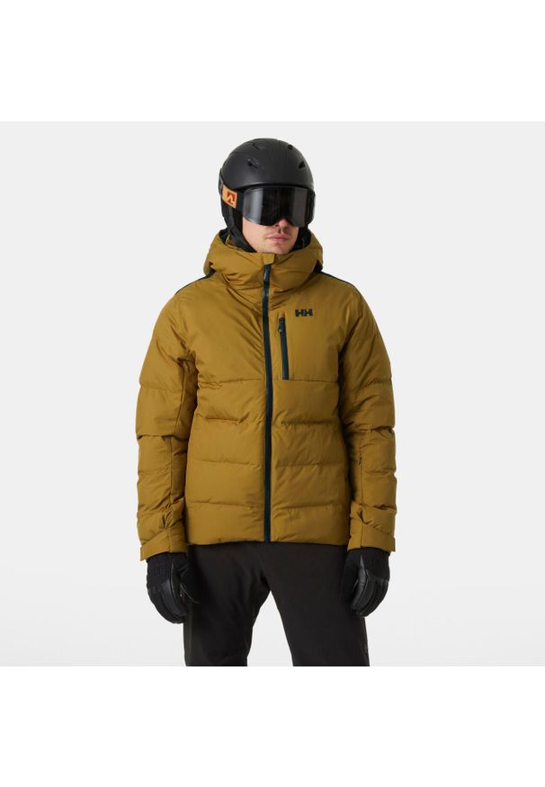Kurtka z kapturem Helly Hansen Kvitfjell Race. Typ kołnierza: kaptur. Kolor: brązowy. Materiał: puch. Sezon: zima. Sport: narciarstwo