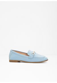 bonprix - Półbuty wsuwane loafer. Zapięcie: bez zapięcia. Kolor: niebieski. Styl: elegancki