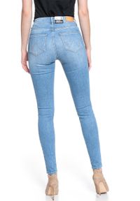 Wrangler - WRANGLER HIGH RISE SKINNY INDIGO BEACHES W27HGU241. Stan: podwyższony