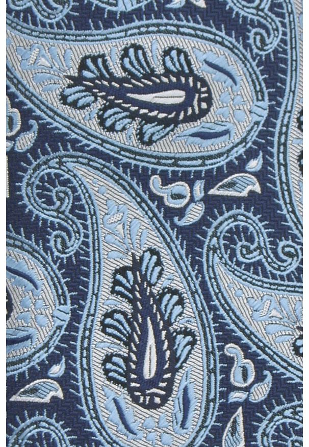 Krawat Męski - Angelo di Monti - Duże Paisley, Niebieski. Kolor: niebieski. Materiał: tkanina. Wzór: paisley. Styl: wizytowy, elegancki