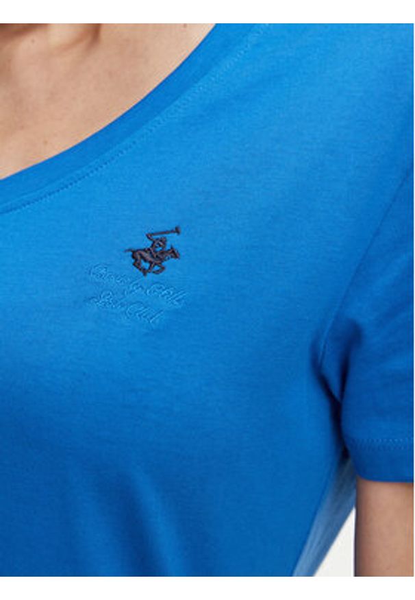 Beverly Hills Polo Club T-Shirt P-SS26W-TS516518 Niebieski Regular Fit. Typ kołnierza: polo. Kolor: niebieski. Materiał: bawełna