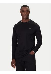 Karl Lagerfeld - KARL LAGERFELD Longsleeve 755001 554200 Czarny Regular Fit. Typ kołnierza: dekolt w karo. Kolor: czarny. Materiał: bawełna. Długość rękawa: długi rękaw