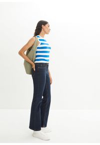 bonprix - Dżinsy ze stretchem BOOTCUT, High Waist. Stan: podwyższony. Kolor: niebieski. Styl: klasyczny #3