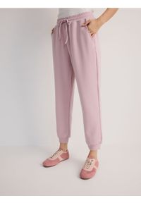 Reserved - Dresowe spodnie jogger z modalem - pastelowy róż. Kolor: różowy. Materiał: dresówka #1