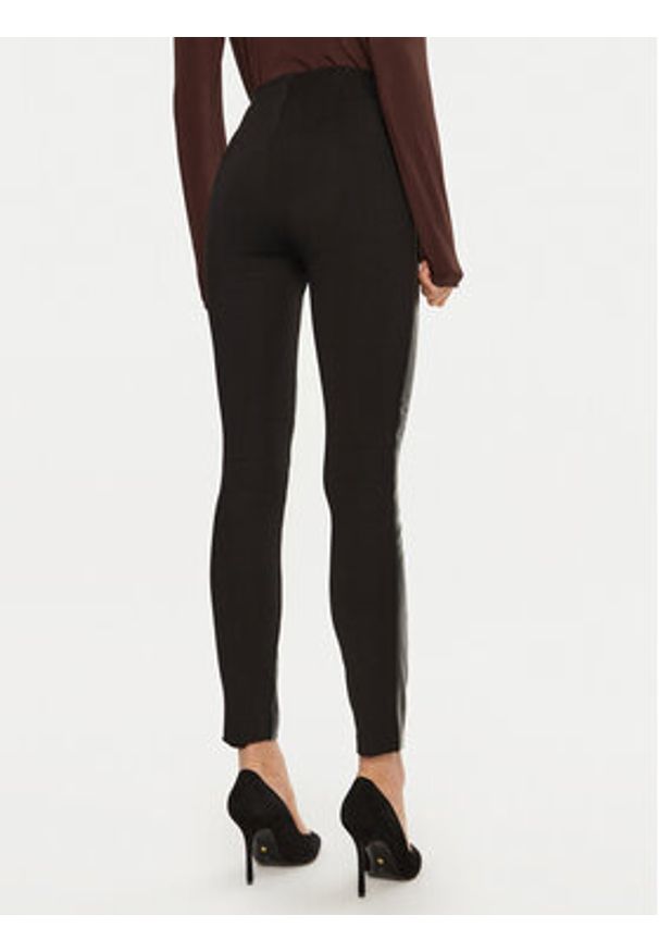 Marciano Guess Spodnie skórzane 4BGB24 9254Z Czarny Slim Fit. Kolor: czarny. Materiał: skóra