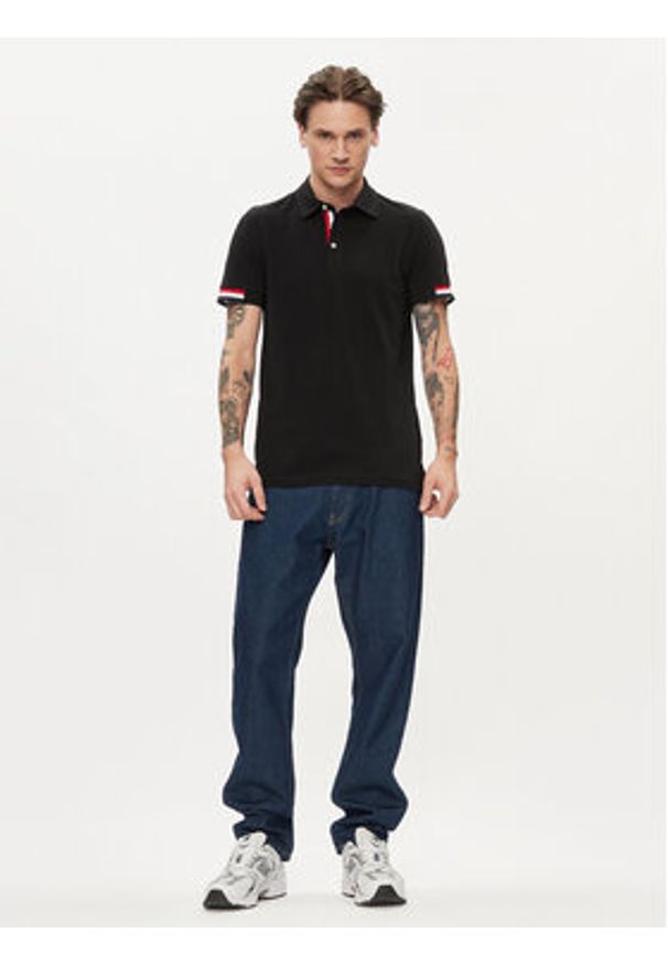 Geox Polo M4510L T2649 F9000 Czarny Regular Fit. Typ kołnierza: polo. Kolor: czarny. Materiał: bawełna