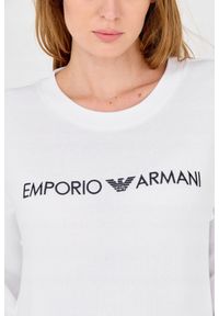 Emporio Armani - EMPORIO ARMANI Dresy damskie białe. Kolor: biały. Materiał: bawełna. Wzór: haft #5