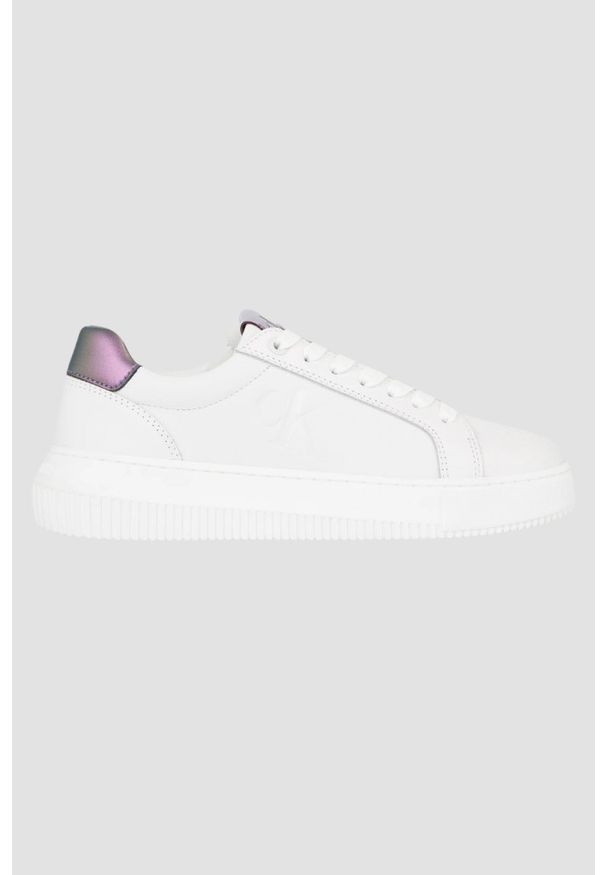 Calvin Klein - CALVIN KLEIN Białe sneakersy, Rozmiar 41. Kolor: biały. Materiał: skóra