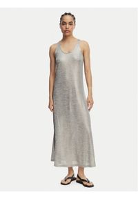 LOLA CASADEMUNT Sukienka codzienna LS2616083 Srebrny Regular Fit. Okazja: na co dzień. Kolor: srebrny. Materiał: syntetyk. Typ sukienki: proste. Styl: casual #1