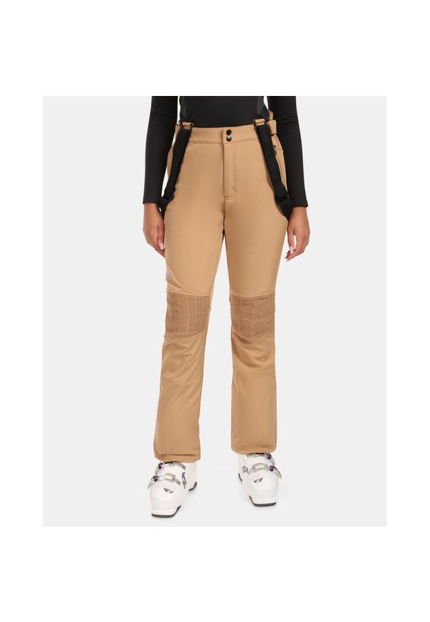 Damskie spodnie narciarskie typu softshell Kilpi DIONE-W. Kolor: beżowy. Materiał: softshell. Sezon: zima. Sport: narciarstwo