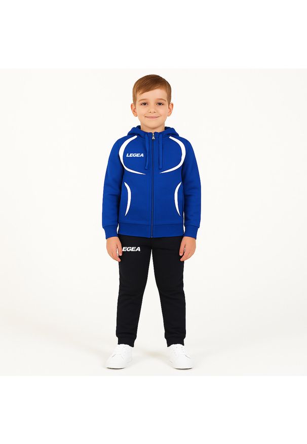 LEGEA - Komplet dresowy dla dziecka TURCHIA JR. Okazja: na uczelnię. Kolor: niebieski, wielokolorowy, biały. Materiał: dresówka. Długość: długie. Styl: sportowy