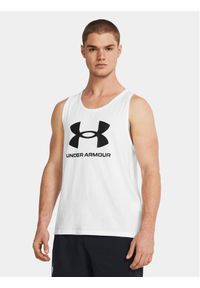 Under Armour Tank top Ua Sportstyle Logo Tank 1382883-100 Biały Loose Fit. Kolor: biały. Materiał: bawełna, syntetyk #1