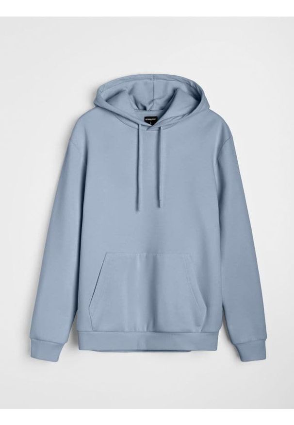 Sinsay - Bluza z kapturem basic - błękitny. Typ kołnierza: kaptur. Kolor: niebieski