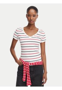 Tommy Jeans T-Shirt DW0DW17385 Biały Slim Fit. Kolor: biały. Materiał: bawełna #1