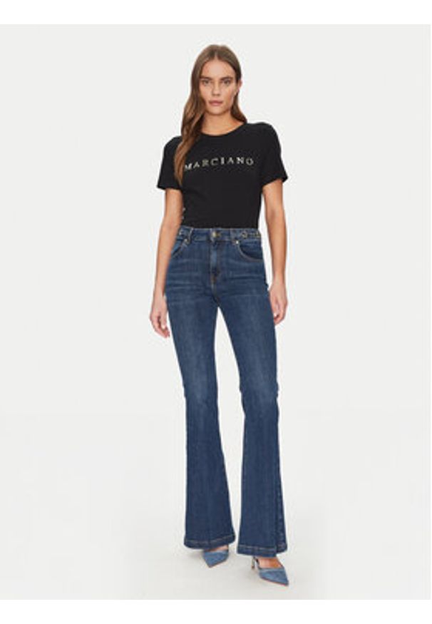 Marciano Guess T-Shirt 5GGI00 6008A Czarny Slim Fit. Kolor: czarny. Materiał: bawełna