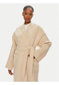 Weekend Max Mara Płaszcz wełniany Eris 2425016011 Beżowy Oversize. Kolor: beżowy. Materiał: wełna #3