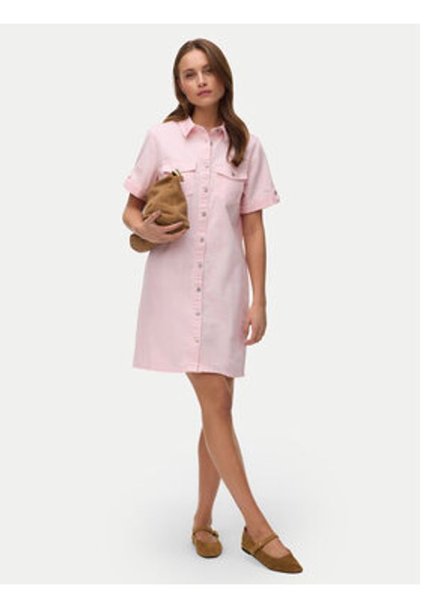 Vero Moda Sukienka jeansowa Jennie 10309665 Różowy Regular Fit. Kolor: różowy. Materiał: bawełna