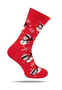 His Story - Skarpetki Bawełniane - Tematyczne - Czerwone w Mikołaje. Kolor: czerwony. Materiał: elastan, bawełna, poliamid #1