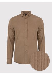 Pako Lorente - PAKO LORENTE – Sztruksowa koszula męska w kolorze beżowym. Kolor: czarny, beżowy. Materiał: sztruks. Długość rękawa: długi rękaw. Długość: długie #1