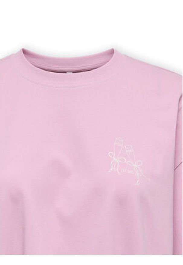 only - ONLY T-Shirt Vivvi 15346761 Różowy Regular Fit. Kolor: różowy. Materiał: bawełna