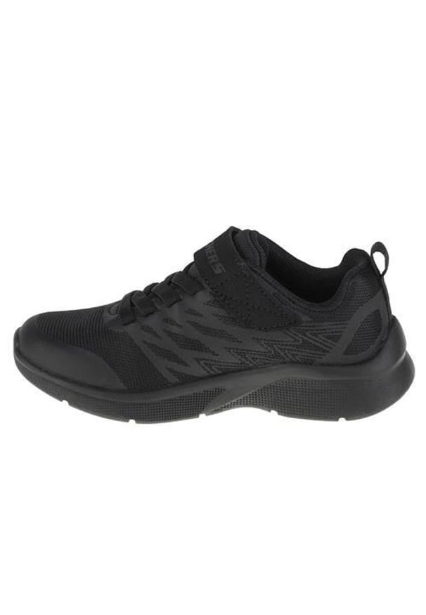 skechers - Buty sportowe Sneakersy chłopięce, Microspec Texlor. Kolor: czarny. Materiał: guma, materiał, tkanina, syntetyk. Sport: turystyka piesza