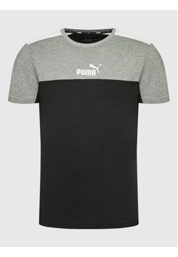 Puma T-Shirt Ess+Block 847426 Czarny Regular Fit. Kolor: czarny. Materiał: bawełna