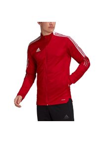 Adidas - Bluza piłkarska męska adidas Tiro 21 Track. Kolor: wielokolorowy, czerwony, biały. Sport: piłka nożna