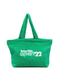 REINA OLGA - Zielona torba Stefan. Kolor: zielony. Materiał: bawełna. Wzór: nadruk