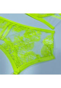 Intica - Komplet bielizny z delikatnymi zdobieniami dla podkreślenia sylwetki Lelah. Kolor: zielony. Materiał: materiał. Wzór: aplikacja #5