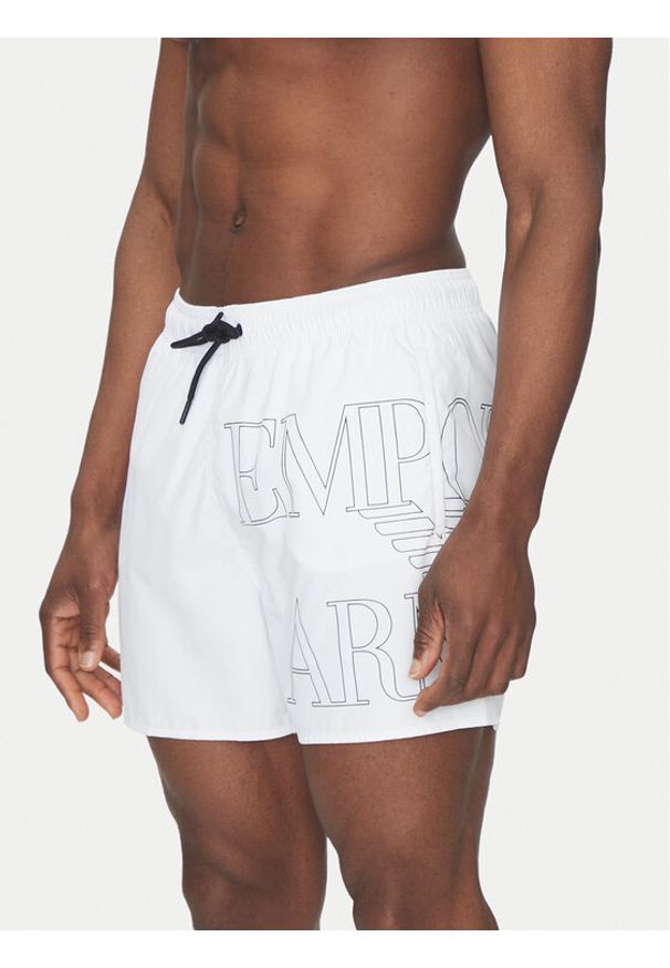 Emporio Armani Underwear Szorty kąpielowe EM000583 AF12326 U0002 Biały Regular Fit. Kolor: biały. Materiał: syntetyk