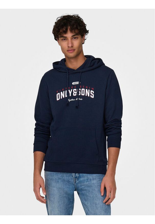 Only & Sons Bluza Lenny 22028594 Granatowy Regular Fit. Kolor: niebieski. Materiał: syntetyk, bawełna