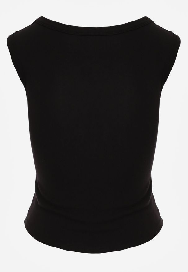 Born2be - Czarny Dopasowany Top Bez Rękawów z Wiskozy z Kwadratowym Dekoltem Madu. Okazja: na spacer. Typ kołnierza: dekolt kwadratowy. Kolor: czarny. Materiał: wiskoza. Długość rękawa: bez rękawów. Sezon: lato. Styl: klasyczny, elegancki