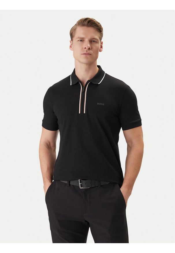 BOSS Polo 50555698 Czarny Regular Fit. Typ kołnierza: polo. Kolor: czarny. Materiał: bawełna