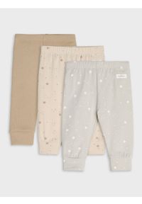 Sinsay - Bawełniane legginsy 3 pack - kremowy. Kolor: kremowy. Materiał: bawełna #1