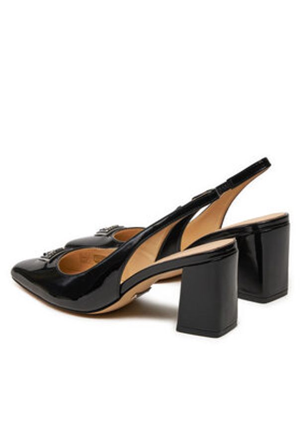 Guess Sandały Valinda FLTVAL PAF05 Czarny. Kolor: czarny. Materiał: lakier, skóra