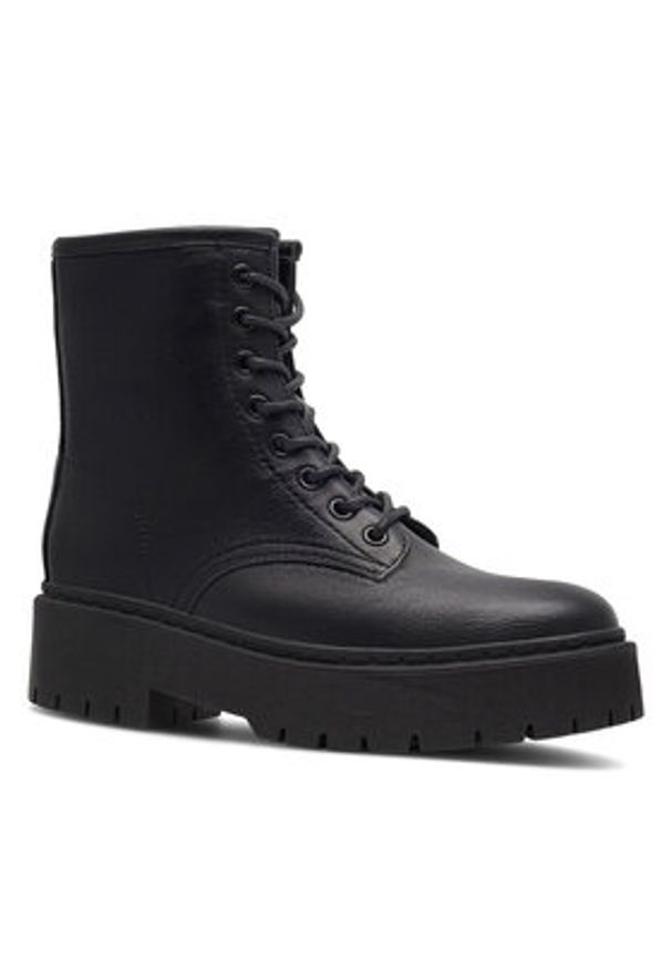 DeeZee Trzewiki H120101-01 Czarny. Kolor: czarny. Materiał: skóra