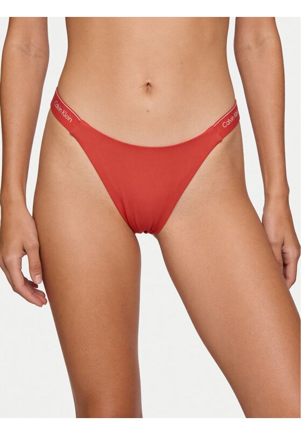 Calvin Klein Swimwear Dół od bikini LV00Q61206 Różowy. Kolor: różowy. Materiał: syntetyk