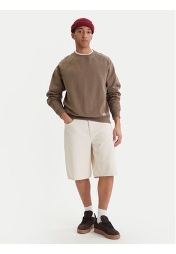 RVCA Bluza Dayshift Crew II 23A463510 Brązowy Relaxed Fit. Kolor: brązowy. Materiał: bawełna