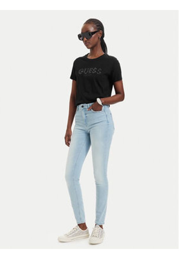 Guess T-Shirt W6GI15 K3035 Czarny Regular Fit. Kolor: czarny. Materiał: bawełna