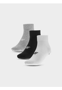 4f - 4F Skarpetki casual za kostkę (3-pack) męskie - multikolor 35-38. Kolor: wielokolorowy. Materiał: bawełna, włókno, materiał, poliamid