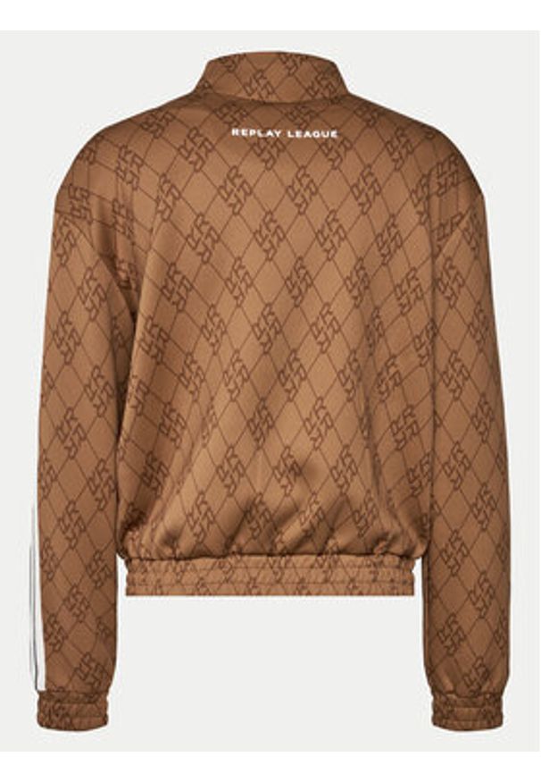Replay Bluza W3403.000.74934 Brązowy Regular Fit. Kolor: brązowy. Materiał: syntetyk